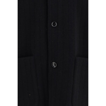 Lardini Black Wool Oves Aries Full-Length Jacket