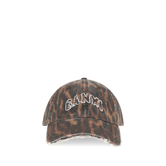 Baseball Cap by Ganni for women in organic cotton brown features a distinguished silhouette, artfully capturing the essence of the distinguished Organic Cotton Baseball Cap design with a sophisticated style.
