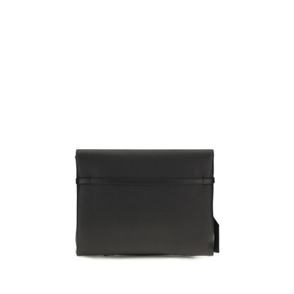 Compact Shoulder Bag by Dolce & Gabbana for men in bos taurus calf leather black & silver showcases a enviable silhouette, artfully detailed with a secure snap & button, organized cardholder, and versatile shoulder-strap, adjustable-strap & detachable-strap for a enviable look.