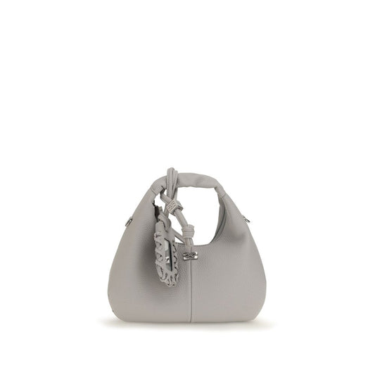 Ganni Polyester & Polyurethane Mini Half Moon Crossbody Tote Shoulder Bag - Gray