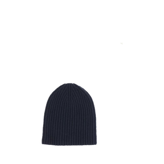 Beanie Hat by Umit Benan for men in cashmere blue & natural features a refined silhouette, showcasing the refined design of the Cashmere Beanie Hat for a sophisticated look.