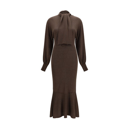 Jacquemus Brown Silk Casual Dress
