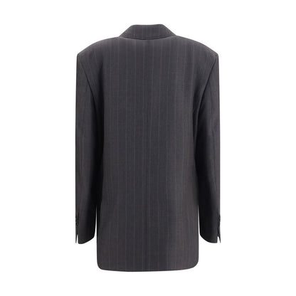 Ami Paris Gray Wool Oves Aries Blazer