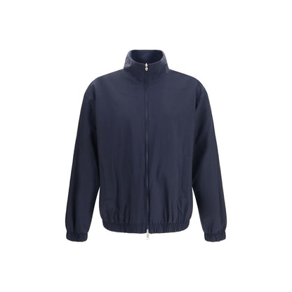 Umit Benan Blue Silk Full-Length Jacket
