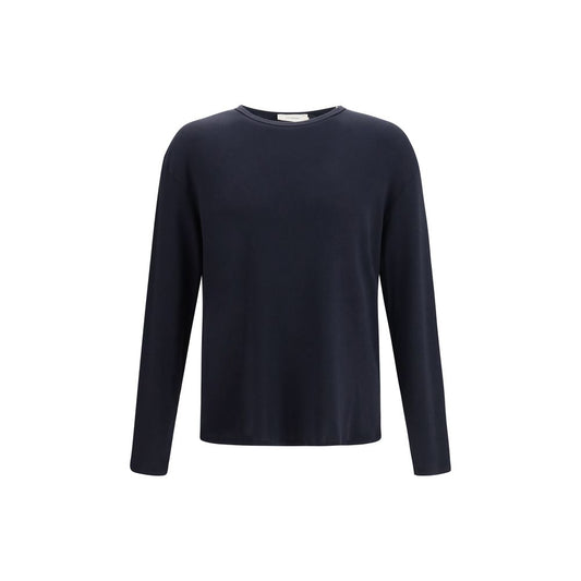 T-Shirt by Umit Benan for men in cashmere cotton & viscose blue showcases a chic silhouette, artfully detailed with a chic round neckline and long-sleeve for a chic finish.