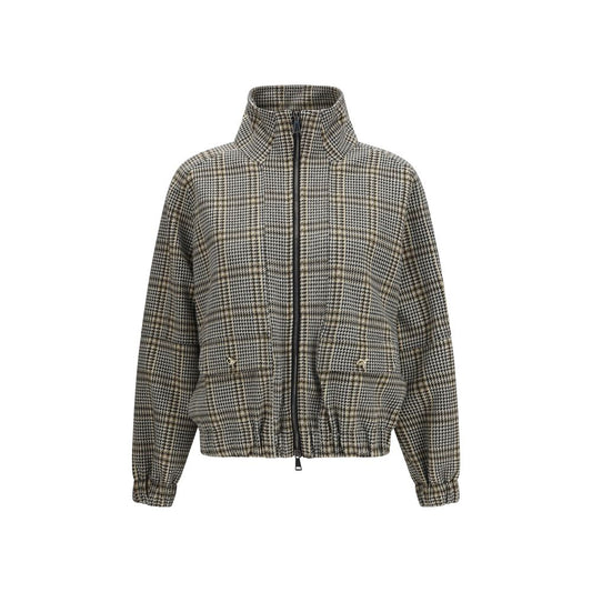 Bomber Jacket by Fabiana Filippi for women in stretch polyamide viscose beige features an contemporary silhouette, showcasing a sophisticated and contemporary pockets for a truly refined look.