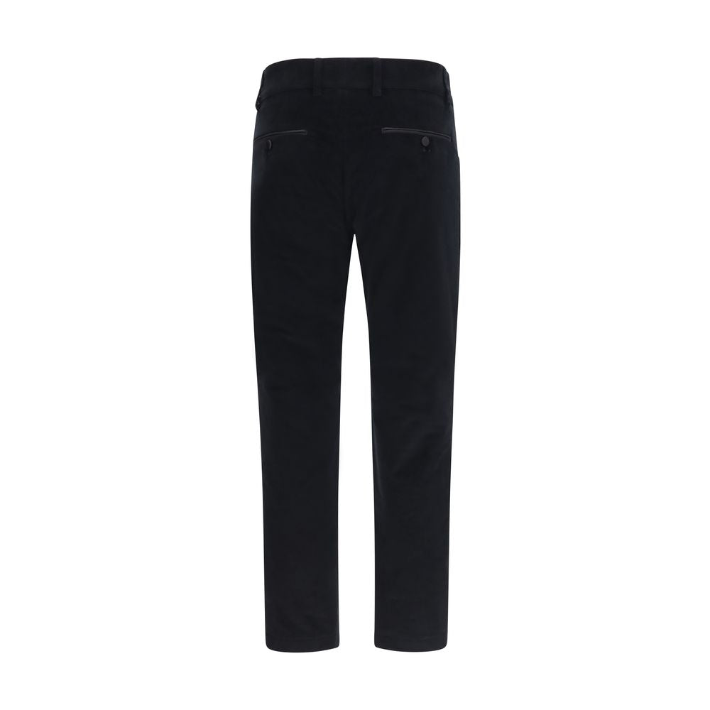 Casual Pants by Dolce & Gabbana for men in cotton polyester silk & velvet black features an sartorial regular-fit and long with a cut for a sartorial finish.