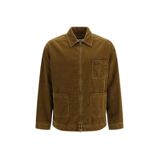 Overcoat by Golden Goose for men in cotton corduroy brown features a cosy chic silhouette, artfully detailed with a sophisticated and premium pockets for a cosy chic finish.