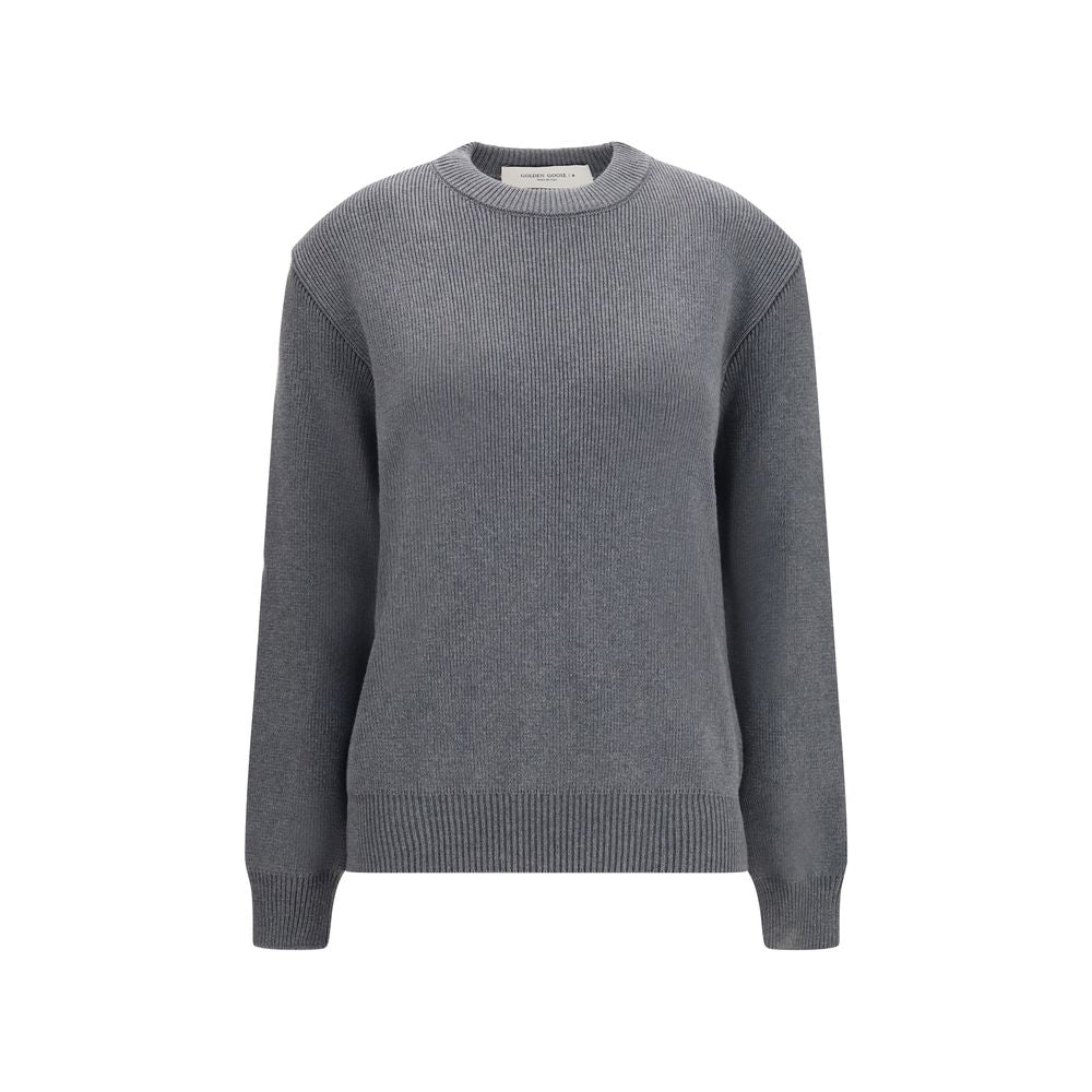 Sweatshirt by Golden Goose for women in cotton metal polyamide & spandex gray, gold, white & signature features an enviable silhouette, showcasing a premium long-sleeve and refined for a truly enviable finish.