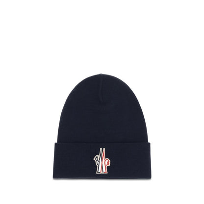 Moncler Grenoble Blue Wool Oves Aries Beanie