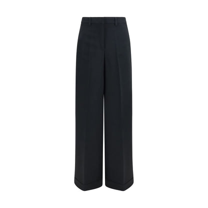Casual Pants by Fabiana Filippi for women in acetate & viscose black presents a tailored silhouette, showcasing a tailored regular-fit & wide and long cut with a refined for a truly tailored aesthetic.