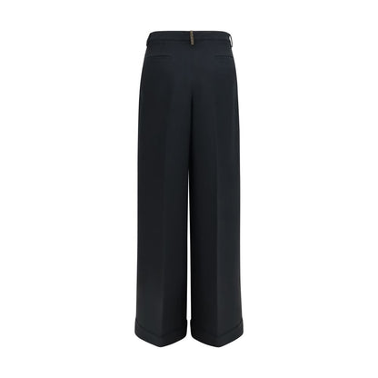 Casual Pants by Fabiana Filippi for women in acetate & viscose black features an sophisticated and regular-fit & wide with a precise long, creating a sophisticated and sophisticated silhouette.