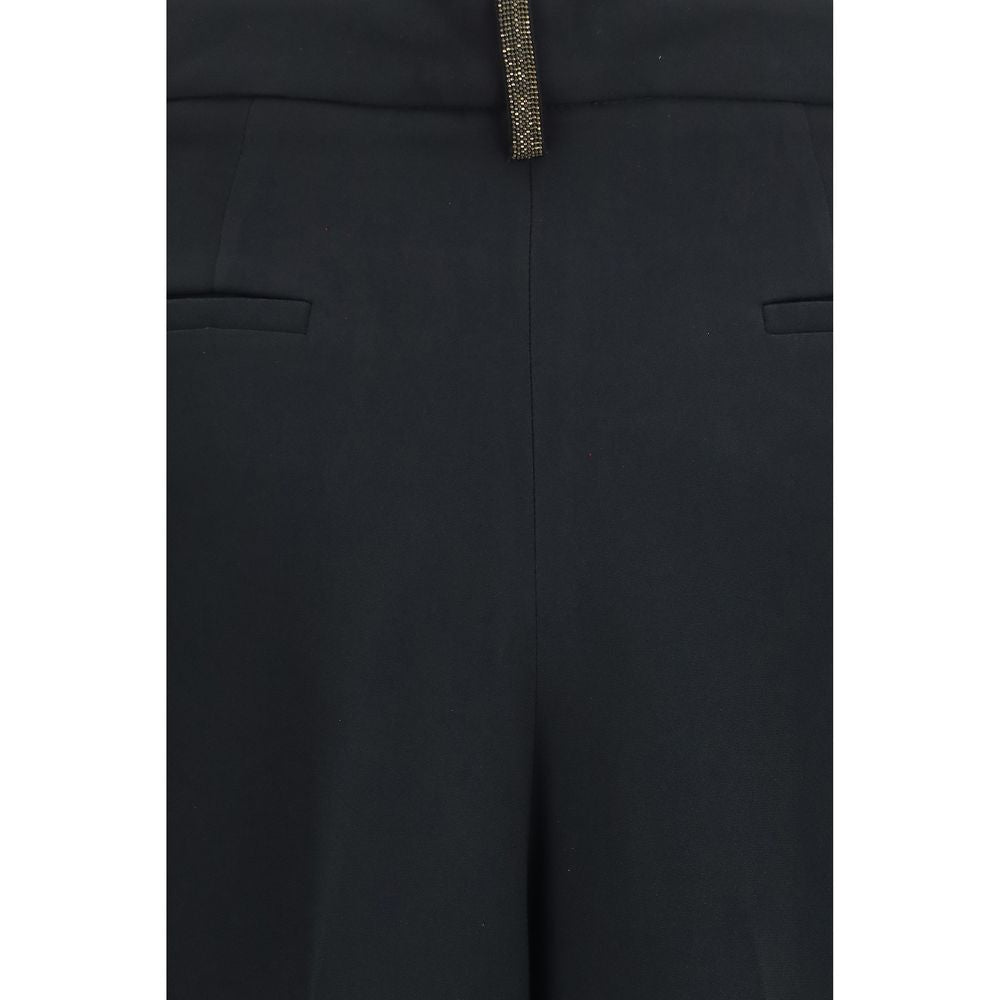 Casual Pants by Fabiana Filippi for women in acetate & viscose black features an sartorial regular-fit & wide and long with a cut for a sartorial finish.