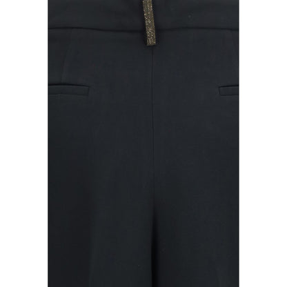 Casual Pants by Fabiana Filippi for women in acetate & viscose black features an sartorial regular-fit & wide and long with a cut for a sartorial finish.