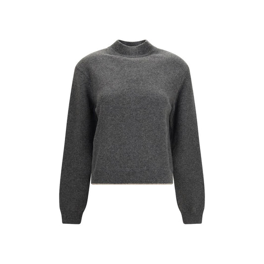 Sweatshirt by Jacquemus for women in cashmere & cotton gray & signature features an enviable silhouette, showcasing a premium and refined crew neckline for a truly enviable finish.