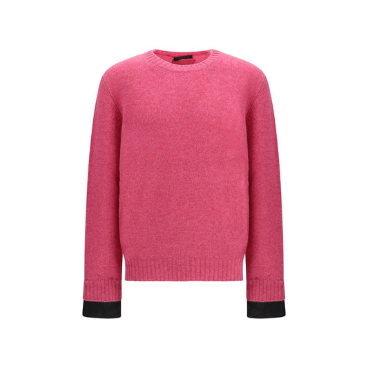 Sweatshirt by Prada for men in merino virgin wool multicolor, signature & print presents a smart casual silhouette, featuring a smart casual crew neckline and for a sophisticated look.