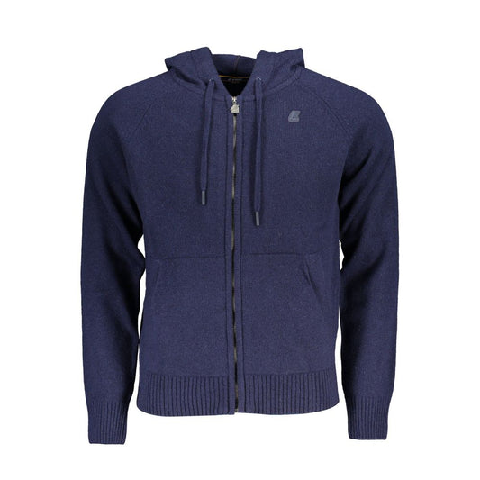 Hooded Top by K-WAY for men in polyamide wool blue features an contemporary silhouette, showcasing a sophisticated hooded neckline and contemporary for a refined look.