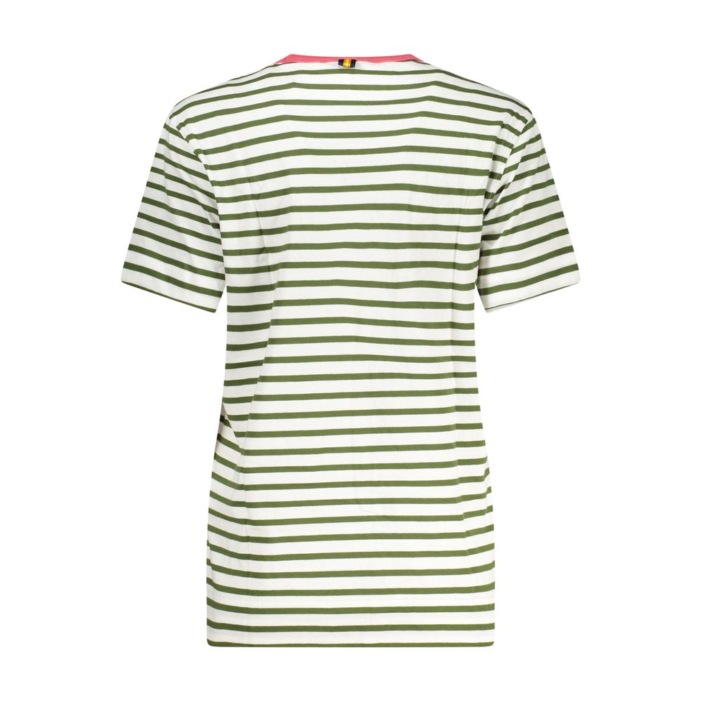 T-Shirt by K-WAY for women in cotton white & striped showcases a dramatic silhouette, elegantly detailed with a dramatic and for a truly dramatic finish.