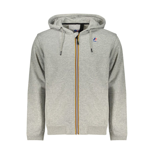 Sweatshirt Hoodie by K-WAY for men in cotton polyester gray features an avant-garde silhouette, showcasing a sophisticated hooded neckline and detail for a truly avant-garde finish.