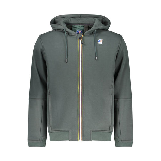 Sweatshirt Hoodie by K-WAY for men in cotton polyester green features a edgy silhouette, detailed with a edgy hooded neckline and for a refined finish.
