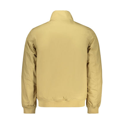 Overcoat by K-WAY for men in cotton polyester beige features an satoral silhouette, showcasing a sophisticated and satoral pockets for a premium, timeless look.