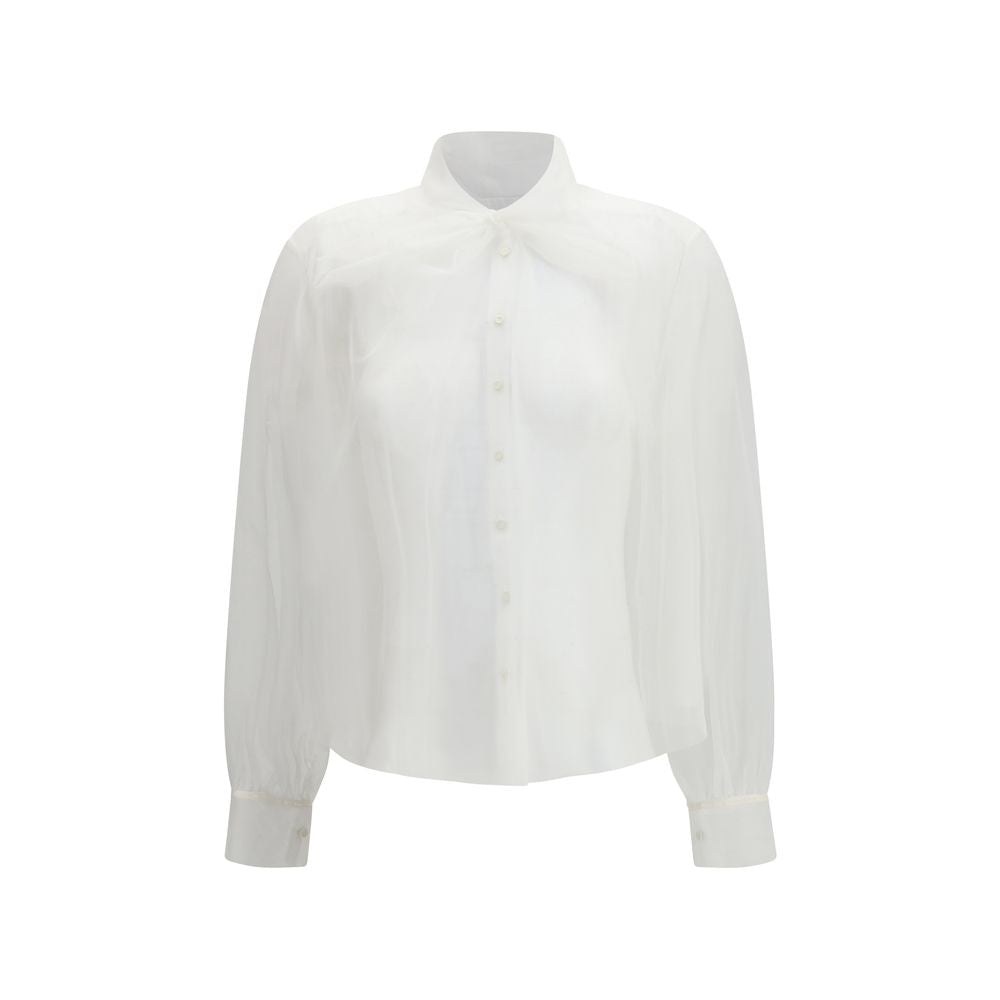 Shirt by Forte_Forte for women in polyester lace & tulle white features an polished silhouette, showcasing a sophisticated and detail for a truly polished finish.