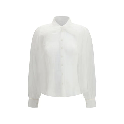 Shirt by Forte_Forte for women in polyester lace & tulle white features an polished silhouette, showcasing a sophisticated and detail for a truly polished finish.