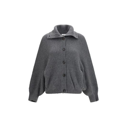 Cardigan by Brunello Cucinelli for women in cashmere gray presents a textural silhouette, artfully finished with a textural high-neck neckline and for a sophisticated, textural look.