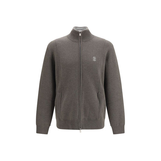 Hooded Top by Brunello Cucinelli for men in cashmere polyamide & elastane bicolour features an plush silhouette, artfully detailed with a plush hooded neckline and plush for a truly plush look.