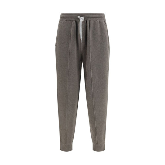 Joggers by Brunello Cucinelli for men in cashmere polyamide & elastane bicolour features a polished silhouette with a polished athletic & regular-fit, reaching a polished long and finished with a polished .