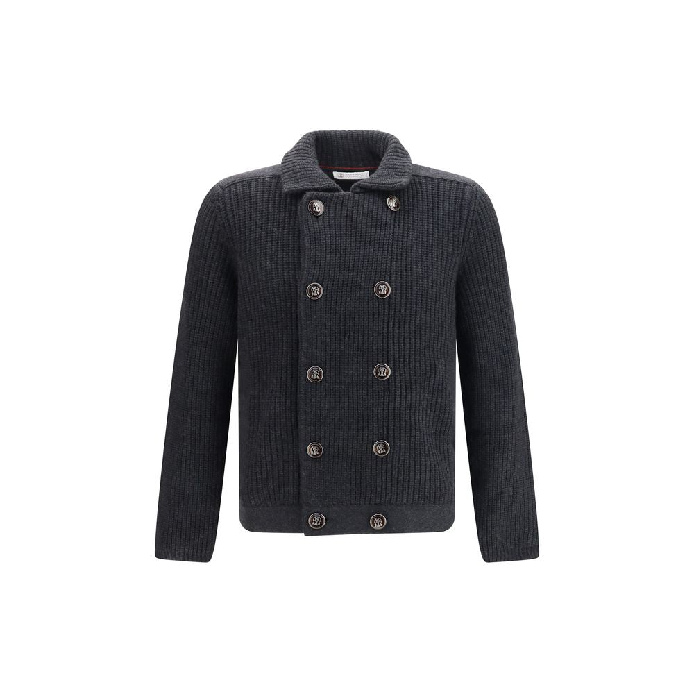 Brunello Cucinelli Men's Regular Fit Cashmere Cardigan - Gray
