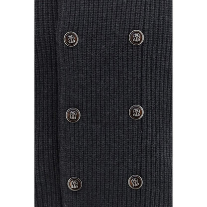 Brunello Cucinelli Men's Regular Fit Cashmere Cardigan - Gray