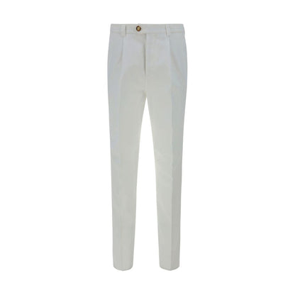 Casual Pants by Brunello Cucinelli for men in cotton white presents a tailored silhouette, showcasing a tailored regular-fit and long cut with a refined for a truly tailored aesthetic.