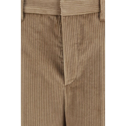 Casual Pants by Brunello Cucinelli for women in velvet cotton brown features an sophisticated high rise and relaxed-fit, regular-fit & wide with a precise long, creating a sophisticated and sophisticated silhouette.