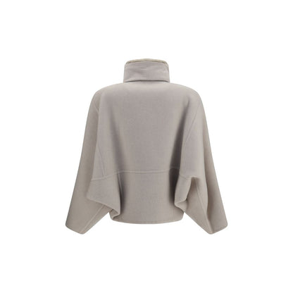 Brunello Cucinelli White Wool Oves Aries Coat