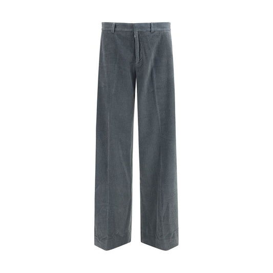 Casual Pants by Magliano for men in cotton corduroy gray & pearl features an refined tailoring silhouette, showcasing a premium regular-fit with a and long cut for a refined tailoring look.