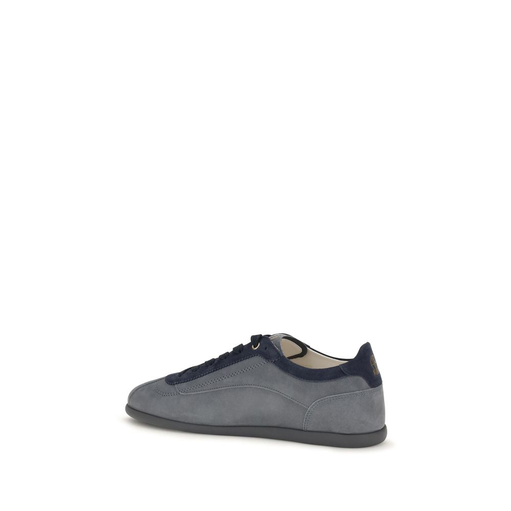 Sneakers by Brunello Cucinelli for men in bos taurus nubuck suede calf leather gray features an versatile design from the Men's Low Top Bos Taurus Nubuck Suede Calf Leather Sneakers collection, highlighting a versatile low-top style for a premium, high-fashion look.