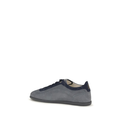 Sneakers by Brunello Cucinelli for men in bos taurus nubuck suede calf leather gray features an versatile design from the Men's Low Top Bos Taurus Nubuck Suede Calf Leather Sneakers collection, highlighting a versatile low-top style for a premium, high-fashion look.
