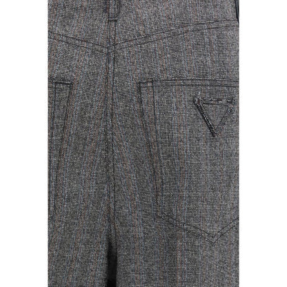 Prada Gray Wool Oves Aries Casual Pants