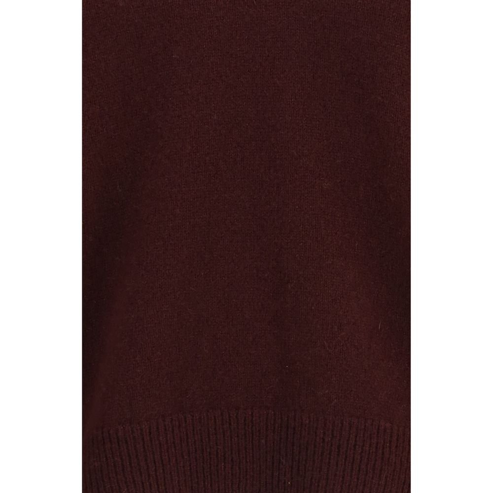 Sweatshirt Hoodie by SA SU PHI for women in cashmere & silk bordeaux features an avant-garde silhouette, showcasing a sophisticated and detail for a truly avant-garde finish.