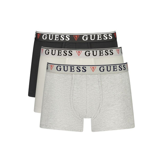 Underwear Boxer Shorts by Guess Jeans for men in stretch cotton black, gray, white & signature features an understated silhouette, perfectly capturing the understated essence of the Men's Stretch Cotton Underwear Boxer Shorts design.