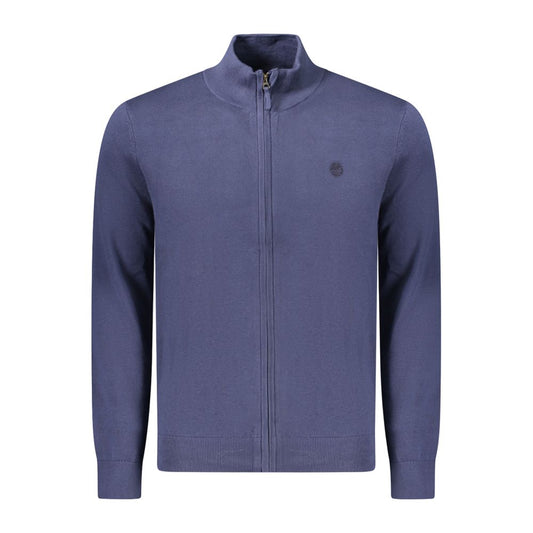 Cardigan by Timberland for men in cotton blue features a dramatic silhouette, showcasing a sophisticated and dramatic detail for a timeless, premium look.