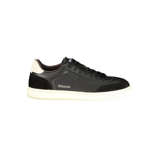 Athletic Sneakers by Blauer for men in polyester beige, black & print features an timeless silhouette from the Men's Athletic Polyester Sneakers collection, showcasing a timeless athletic style for a timeless look.