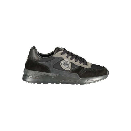 Athletic Sneakers by Blauer for men in polyester black & gray showcases an impeccable silhouette, defined by an impeccable athletic style design that perfectly captures the essence of the Men's Athletic Polyester Sneakers.