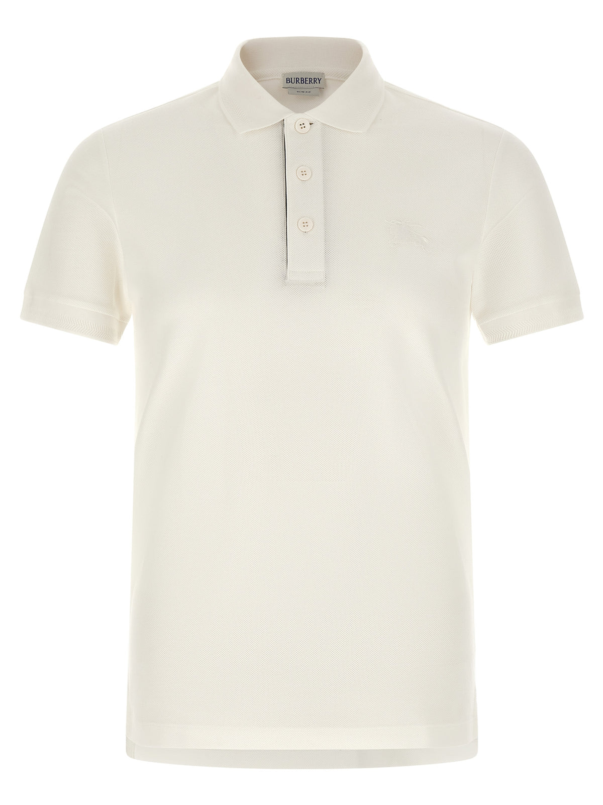 Polo Shirt by Burberry for men in cotton white, patterned, chevron & signature presents a distinguished silhouette, showcasing a sophisticated and distinguished for a truly distinguished finish.