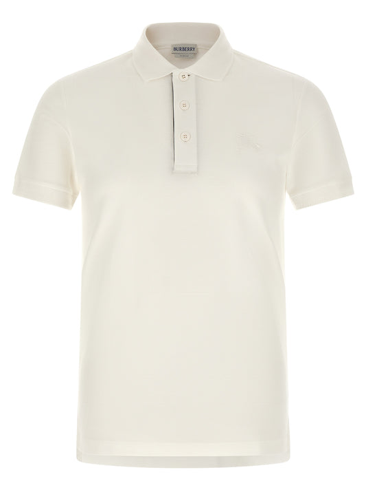 Polo Shirt by Burberry for men in cotton white, patterned, chevron & signature presents a distinguished silhouette, showcasing a sophisticated and distinguished for a truly distinguished finish.