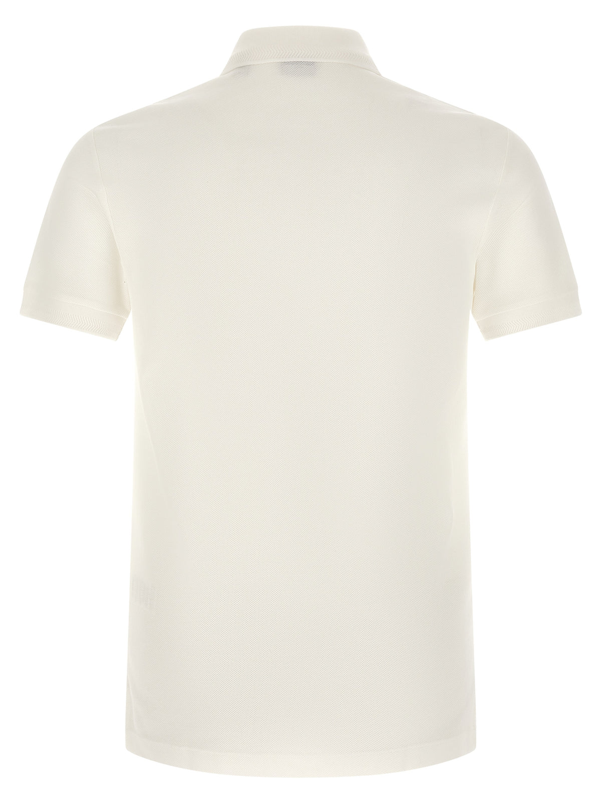 Polo Shirt by Burberry for men in cotton white, patterned, chevron & signature showcases a sharp silhouette, detailed with a refined and sharp for a sophisticated finish.