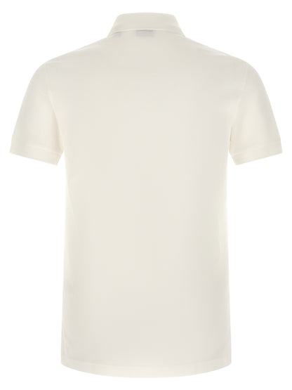 Polo Shirt by Burberry for men in cotton white, patterned, chevron & signature showcases a sharp silhouette, detailed with a refined and sharp for a sophisticated finish.