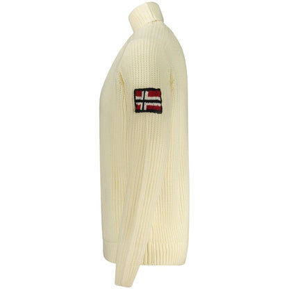 Norway 1963 White Wool Men Sweater