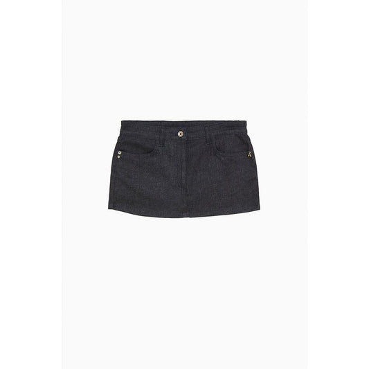 Skirt by Patrizia Pepe for women in stretch denim cotton navy features an tailored silhouette, artfully capturing the essence of Women's Denim Stretch Cotton Skirt in a sophisticated .